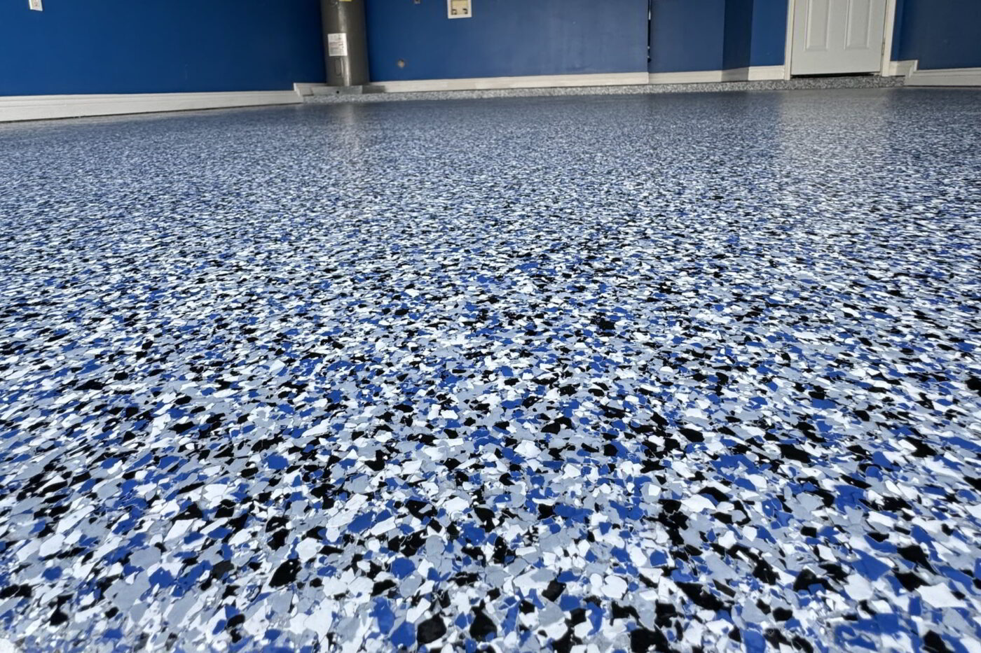 blue concrete coating service for garages