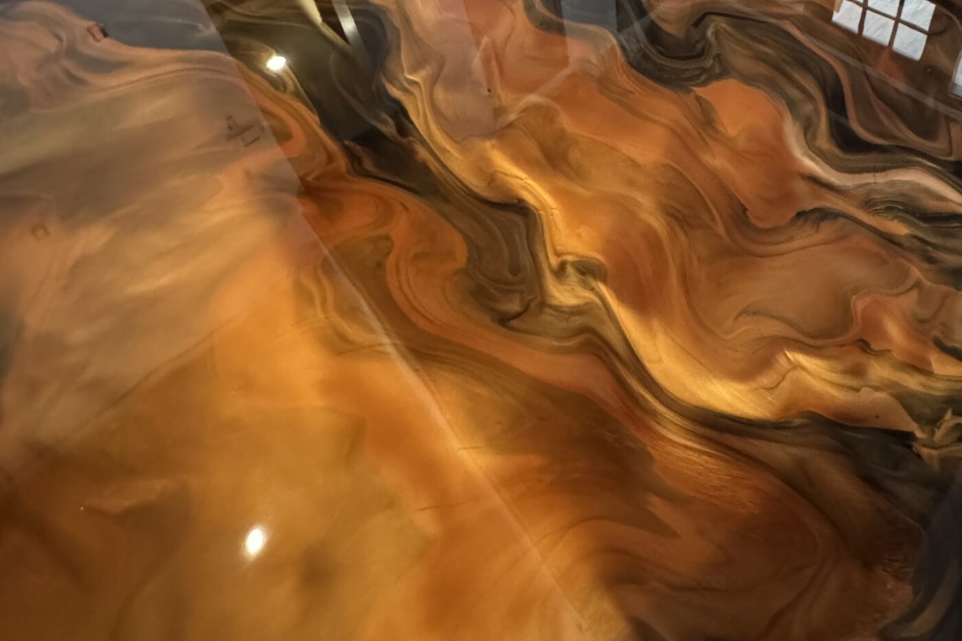 decorative concrete floor in house